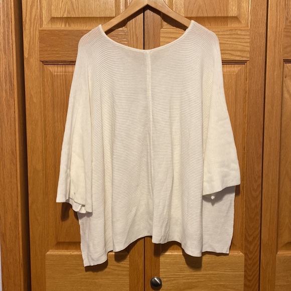MarlaWynne white Oversized sweater Langenlook style womens size 2X - Picture 7 of 9